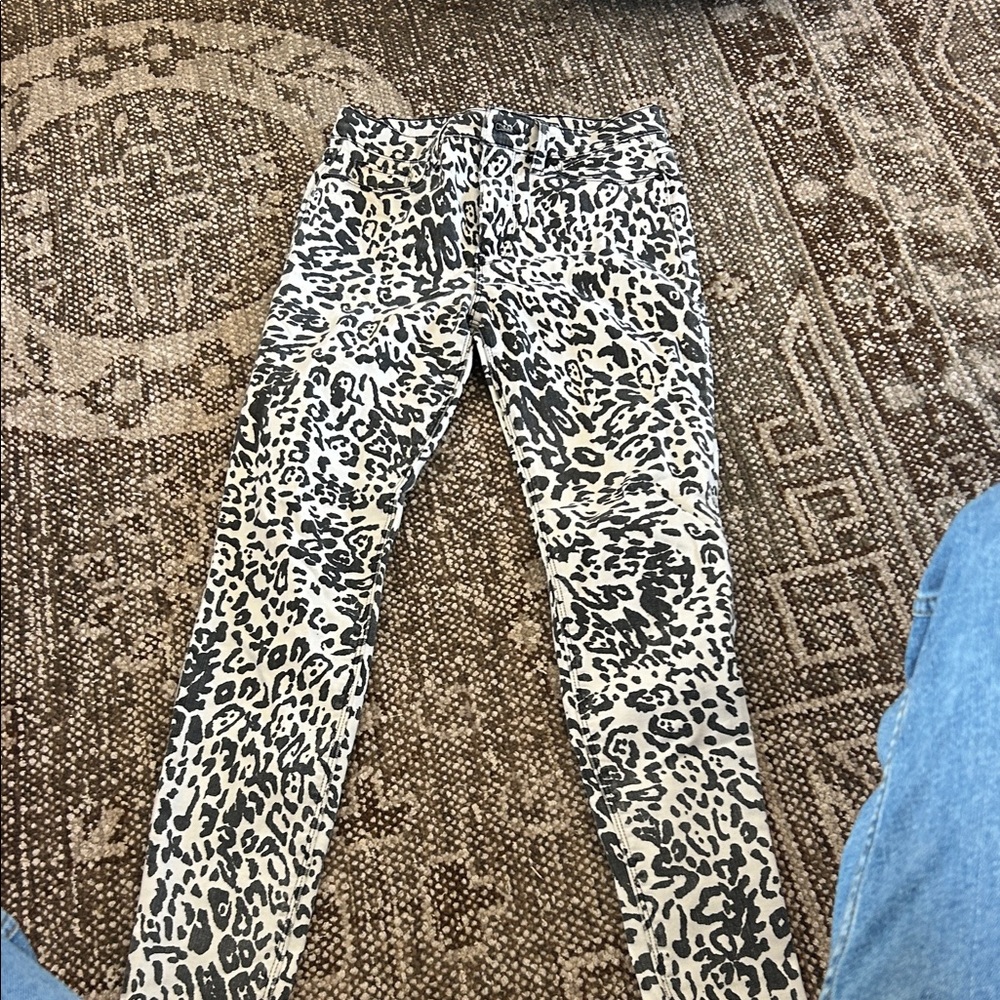 Hudson Jeans Black and White Animal Print Pants